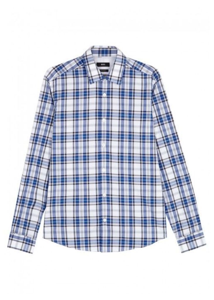 HUGO BOSS BLACK Lance Checked Cotton Shirt - Size S