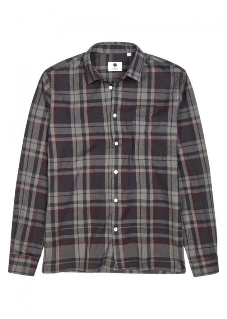 NN07 Basso Checked Cotton Flannel Shirt - Size M