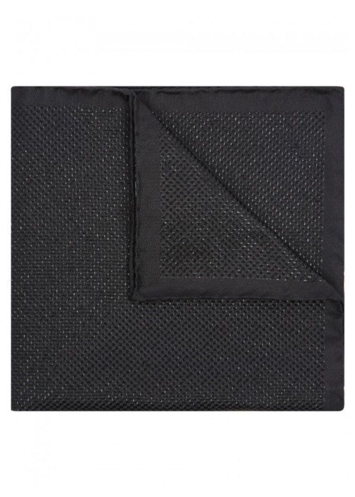 Eton Black Silk Blend Pocket Square