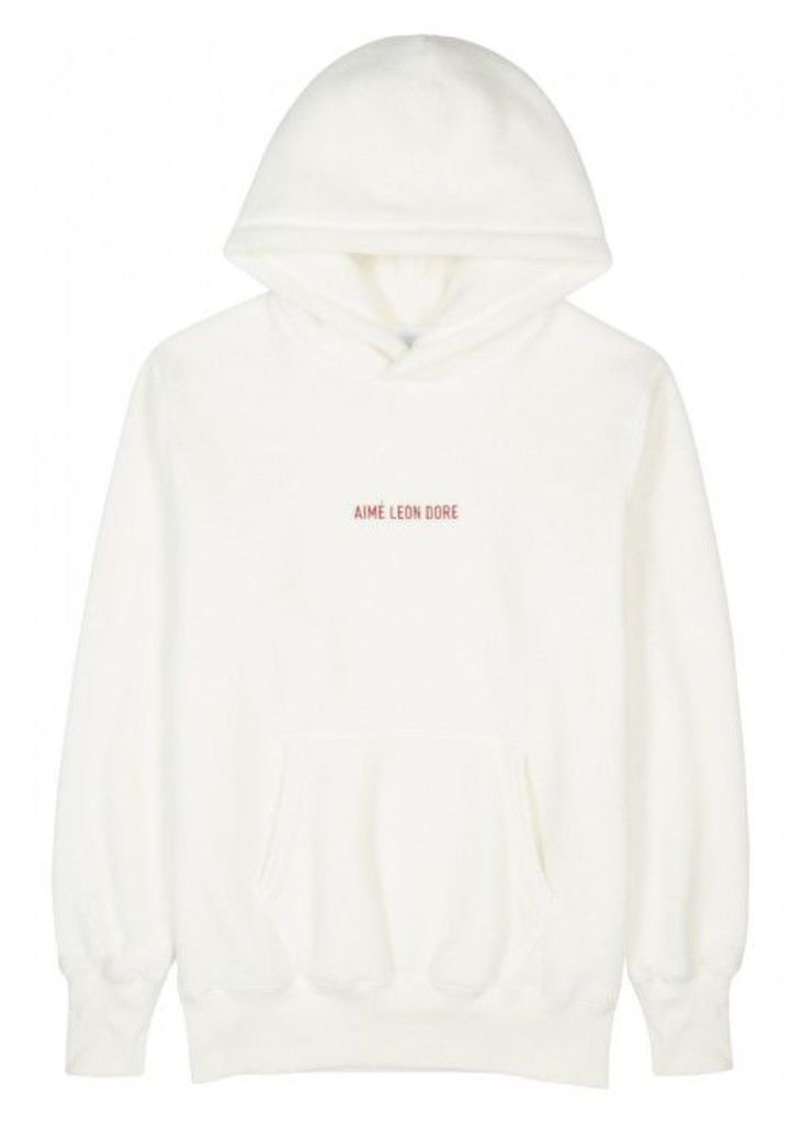 AimÃ© Leon Dore White Embroidered Fleece Sweatshirt - Size S