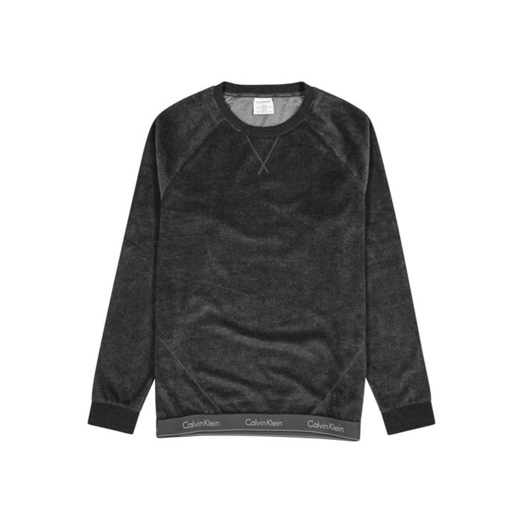 Calvin Klein Dark Grey Velour Sweatshirt