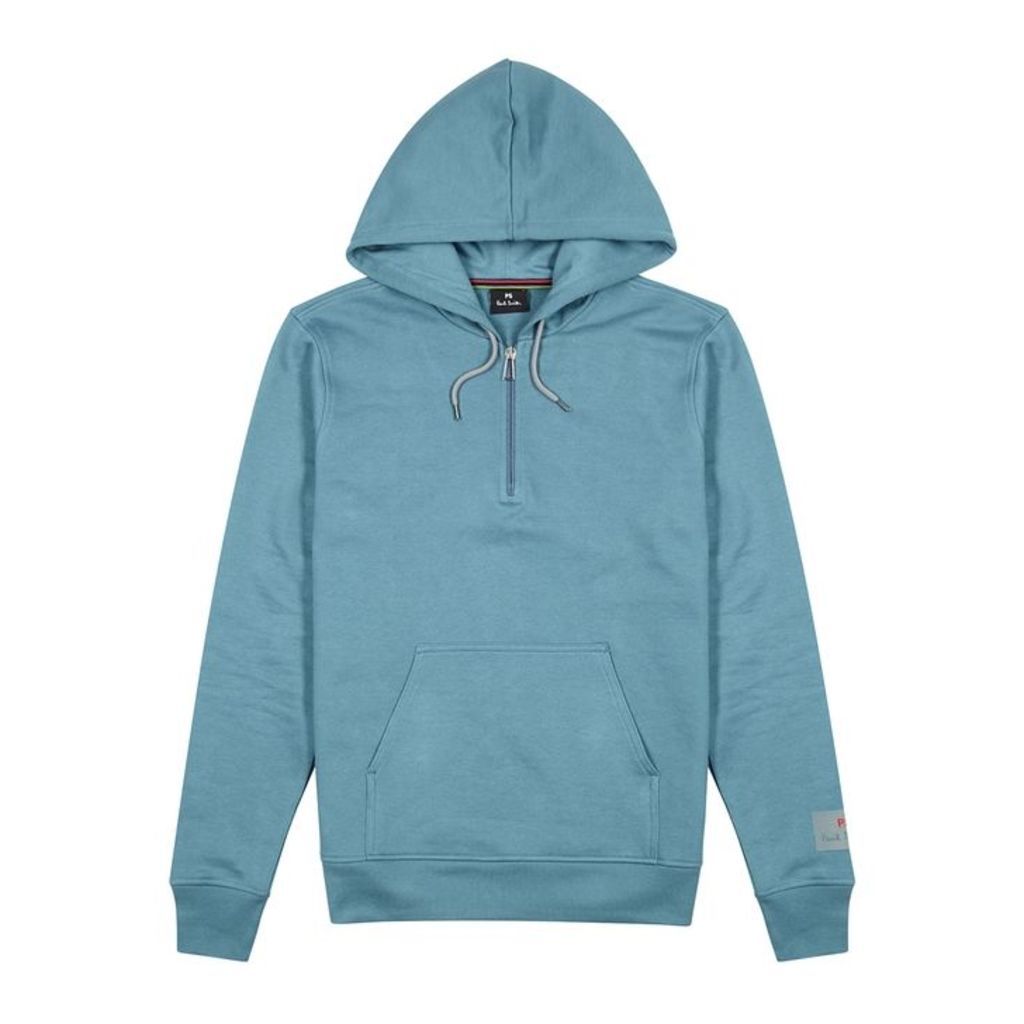 PS By Paul Smith Blue Hooded Cotton Sweatshirt