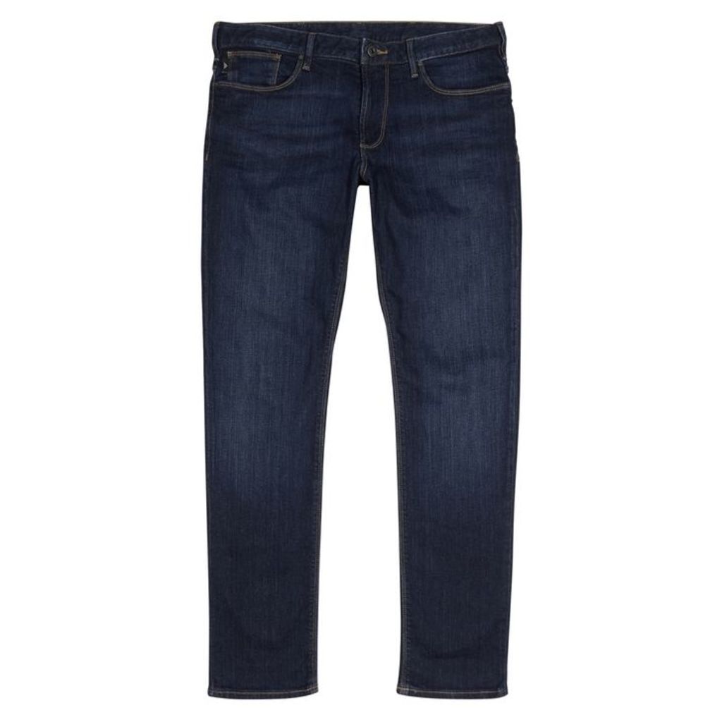 Emporio Armani Dark Blue Slim-leg Jeans