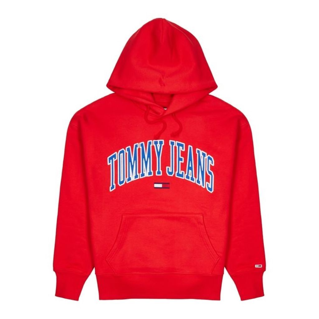 Tommy Jeans Red AppliquÃ©d Cotton Sweatshirt
