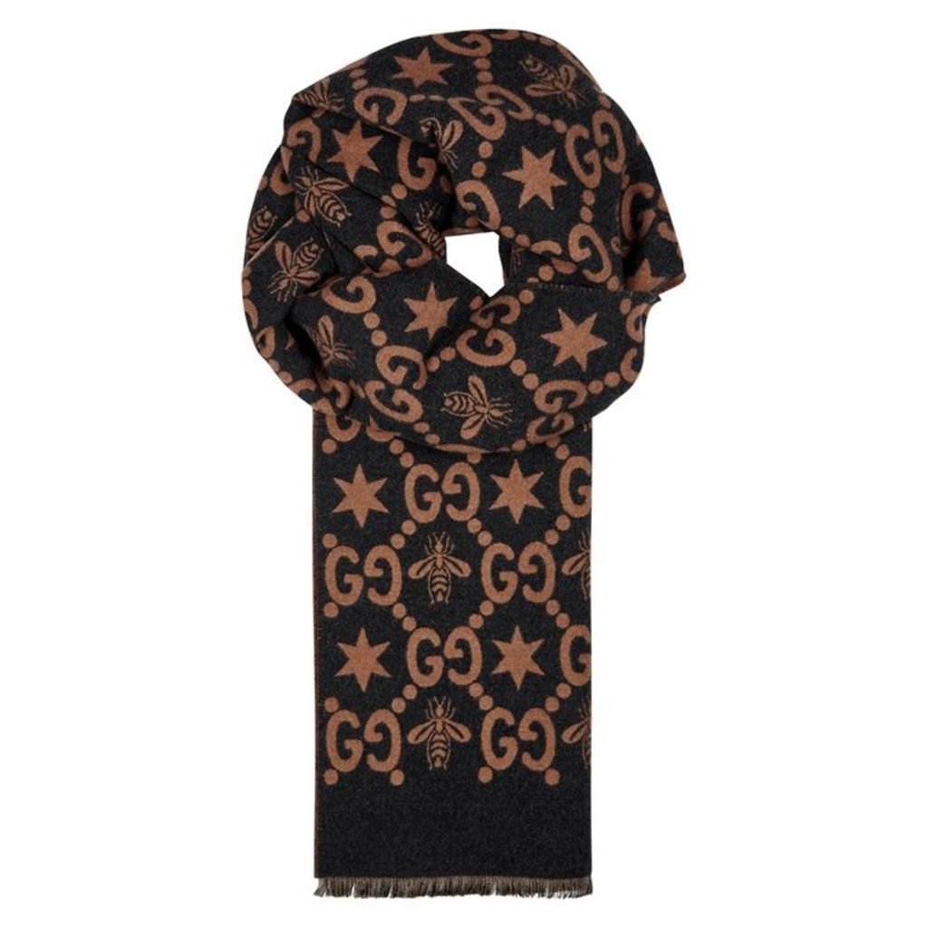 Gucci Two-tone Wool And Silk-blend Scarf
