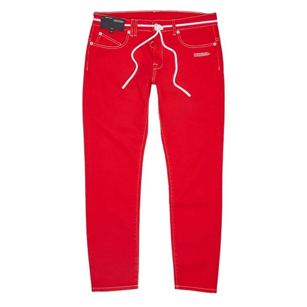 Off-White Red Slim-leg Jeans