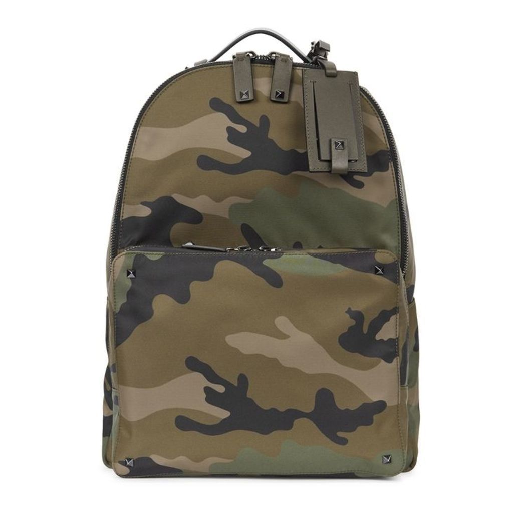 Valentino Garavani Army Green Camouflage Backpack