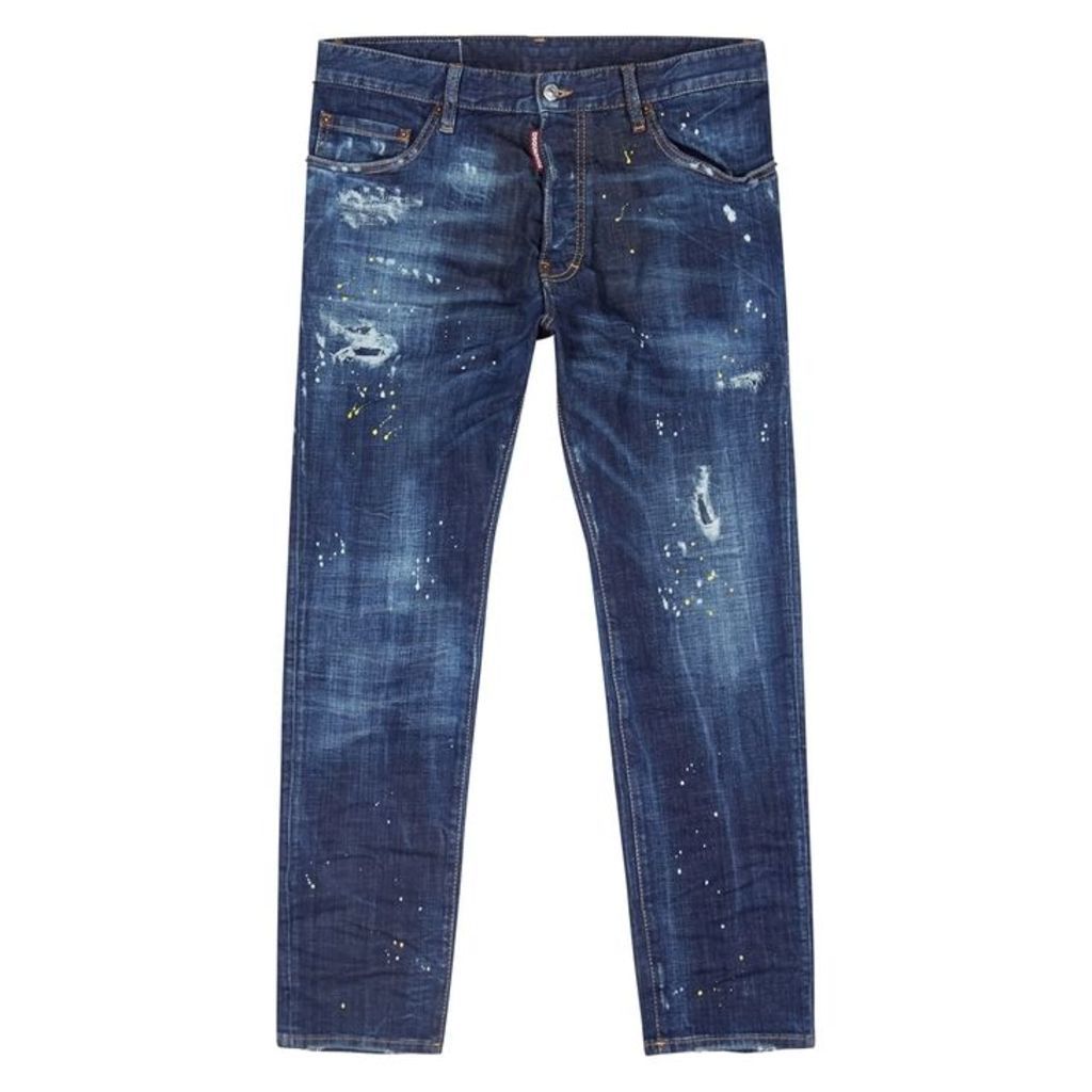 Dsquared2 Blue Distressed Slim-leg Jeans