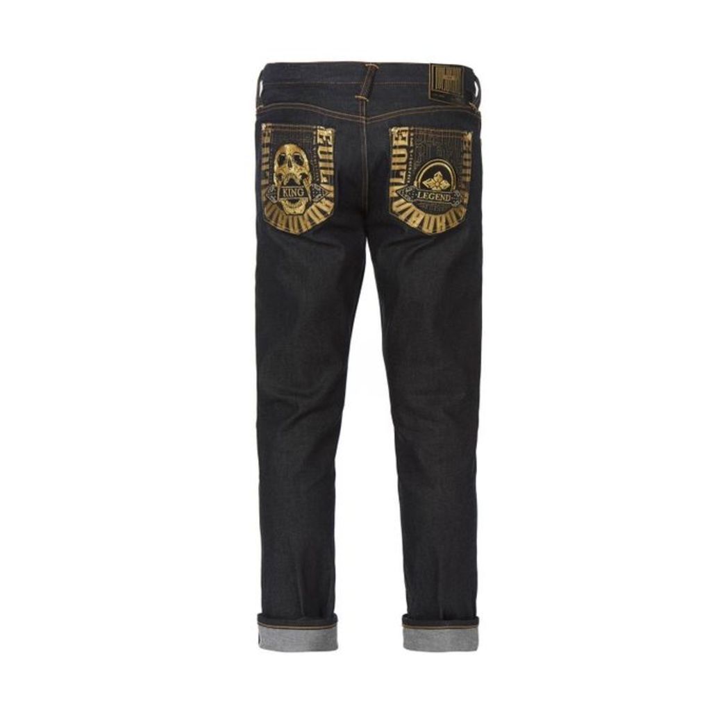 Evisu Hannya & Kamon Embroidered Pocket Jeans