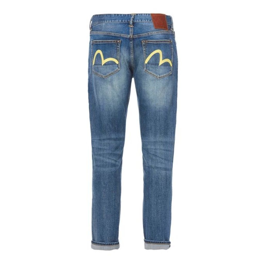 Evisu Stretch Skinny-fit Denim Jeans With Seagull Print