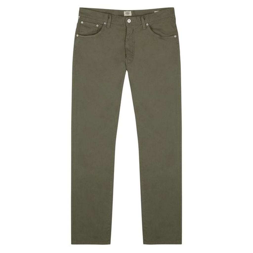 Citizens Of Humanity Bowery Olive Stretch-cotton Trousers