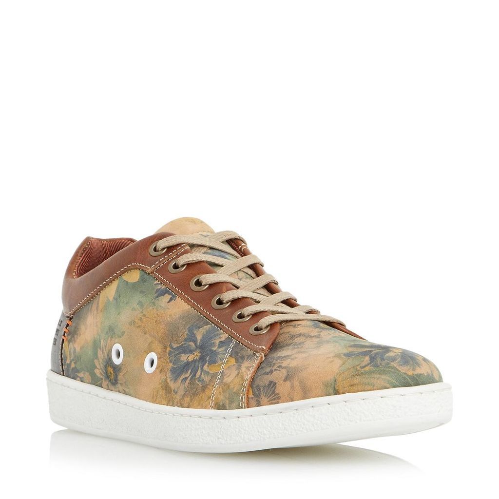 Tropicana Floral Print Leather Trainer