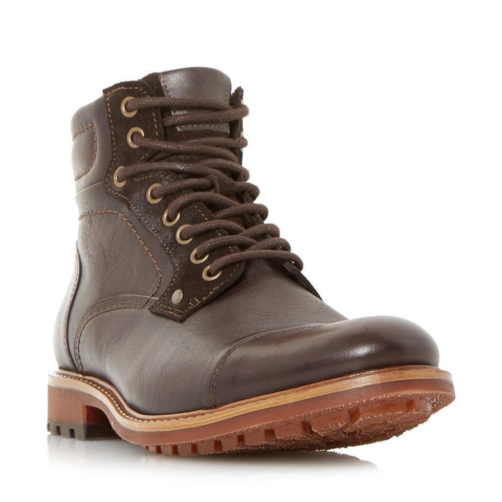 Clef Toecap Detail Lace Up Boot