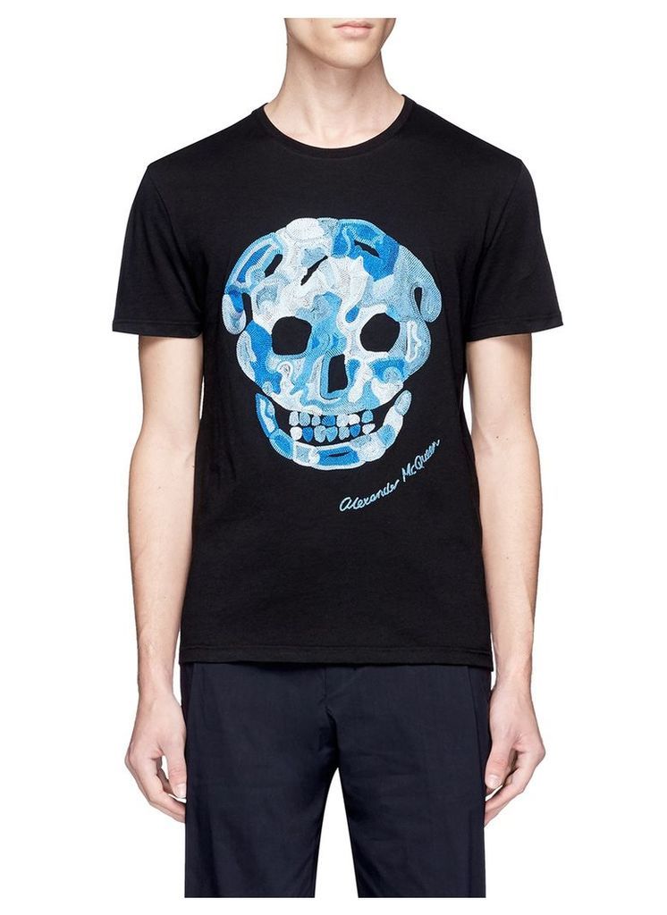 Skull embroidered organic cotton T-shirt