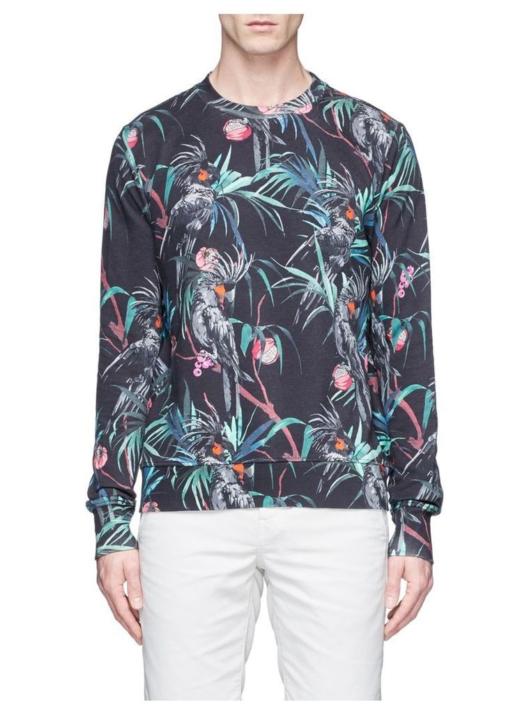 'Cockatoo' print cotton sweatshirt