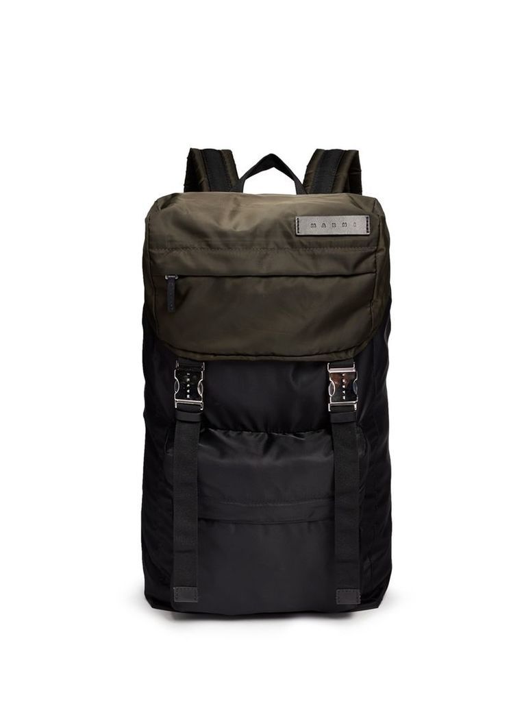 Colourblock tech fabric backpack
