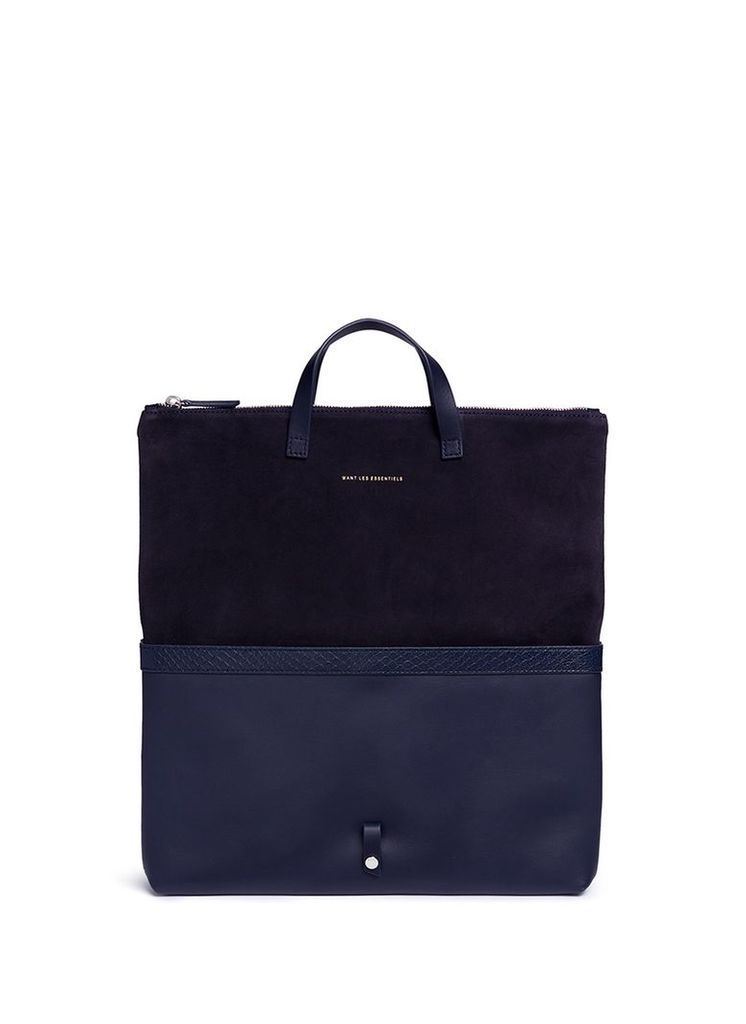 'Peretola' foldable leather tote bag