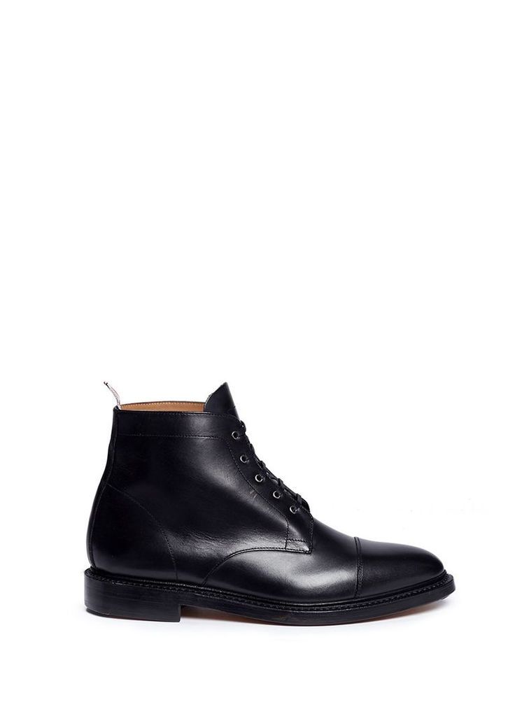 Cap toe leather Derby boots