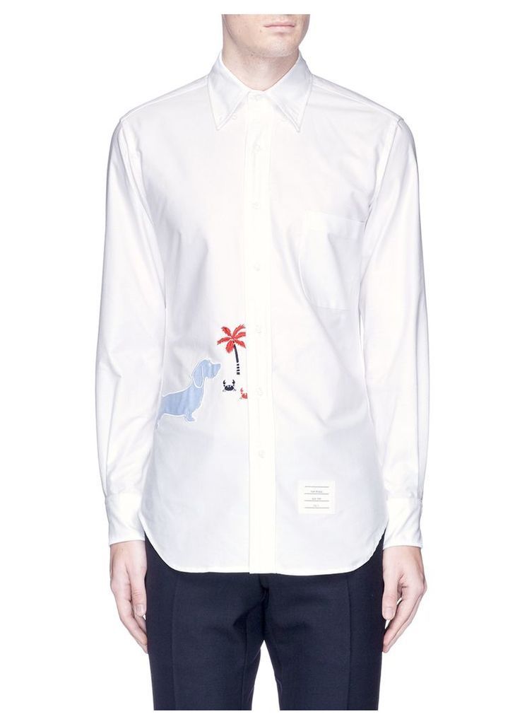 'Hector' appliquÃ© cotton Oxford shirt