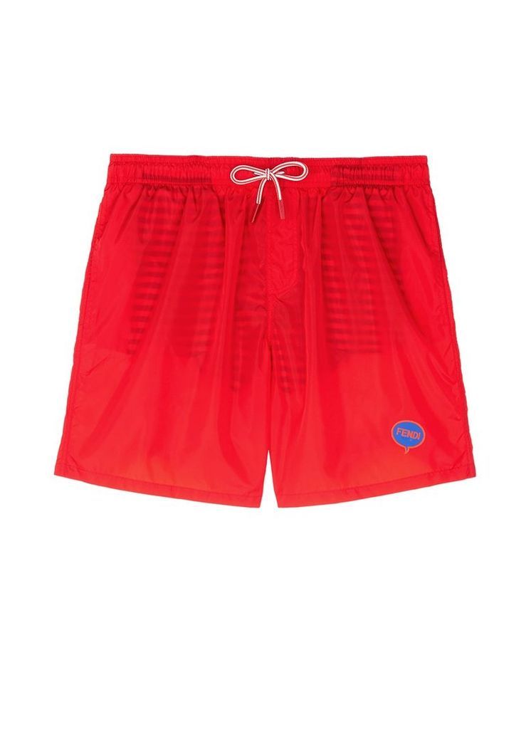 Logo bubble patch swim shorts