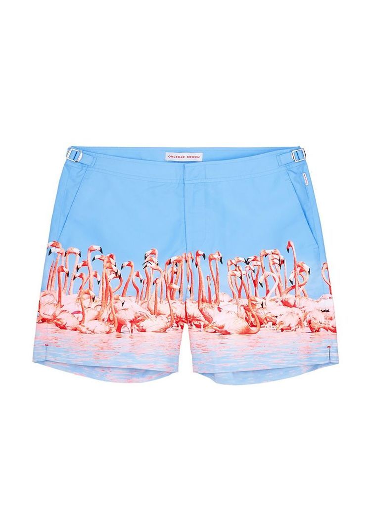 'Bulldog' flamingo print swim shorts