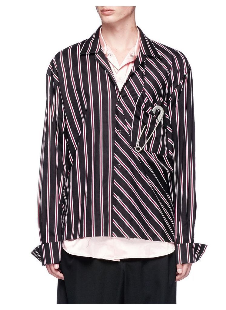 Satin underlay stripe shirt