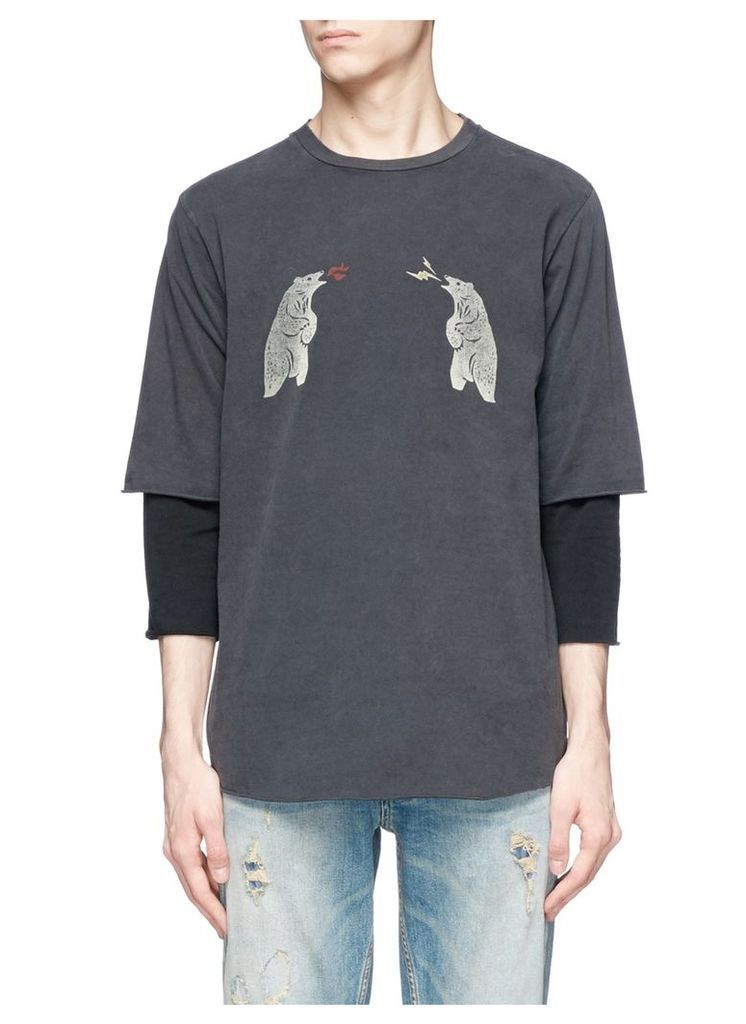 Bear print long sleeve T-shirt