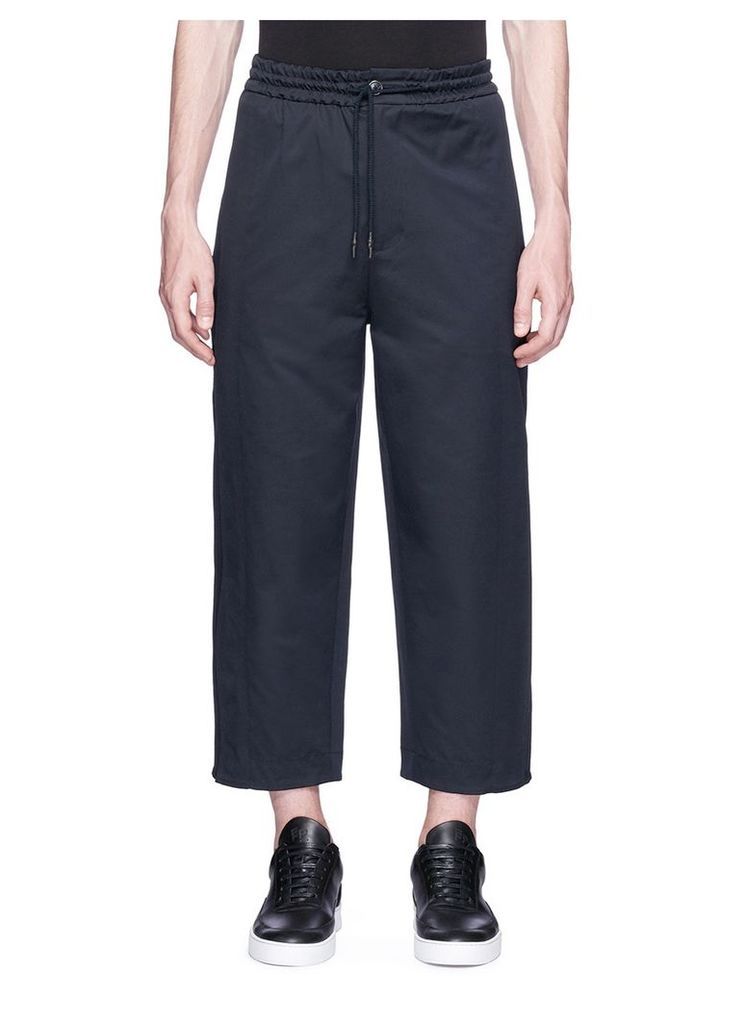Cropped twill jogging pants