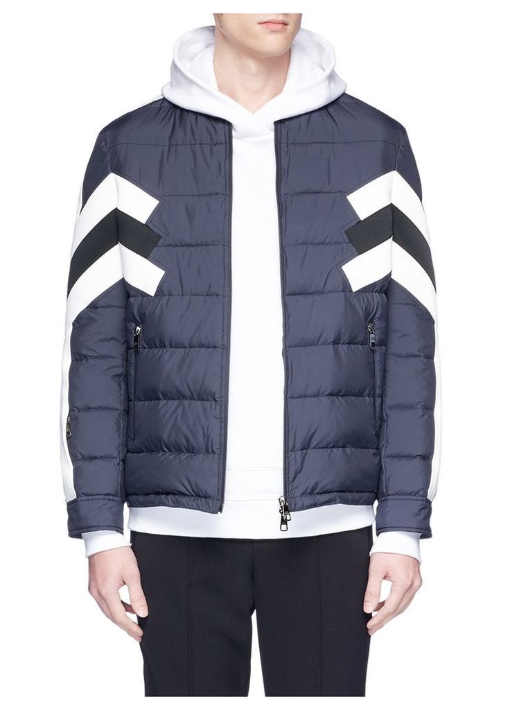 Stripe panel quilted bomber jacket