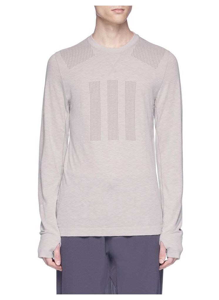 Perforated panel long sleeve performance T-shirt