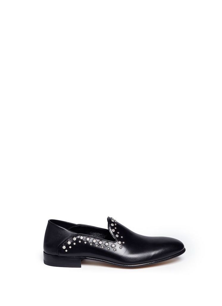 Hammered stud leather loafers