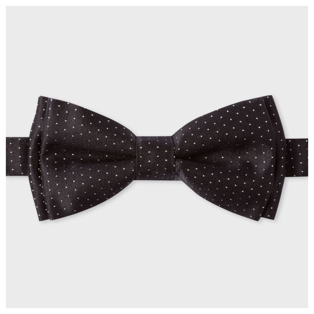 Men's Black Polka Dot Silk Bow Tie