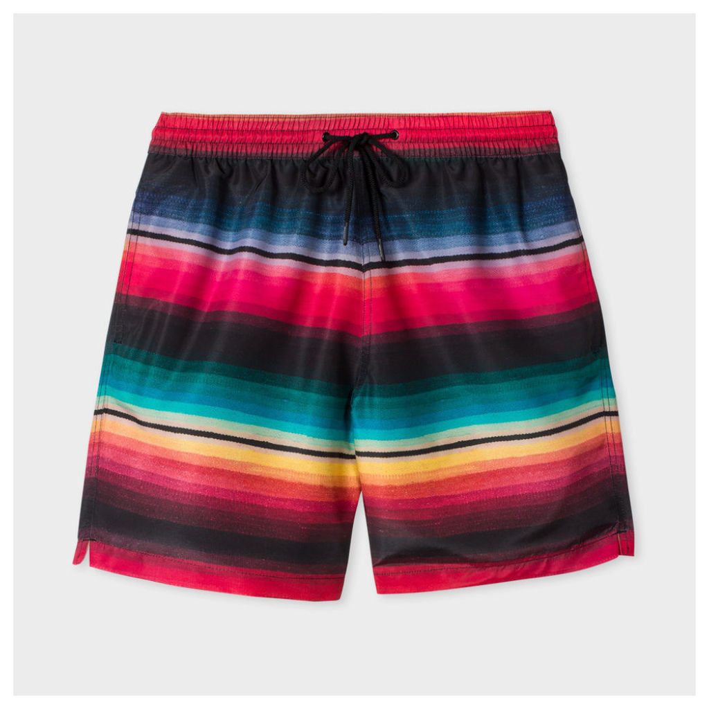 Men's Rainbow 'Blanket Stripe' Long Swim Shorts