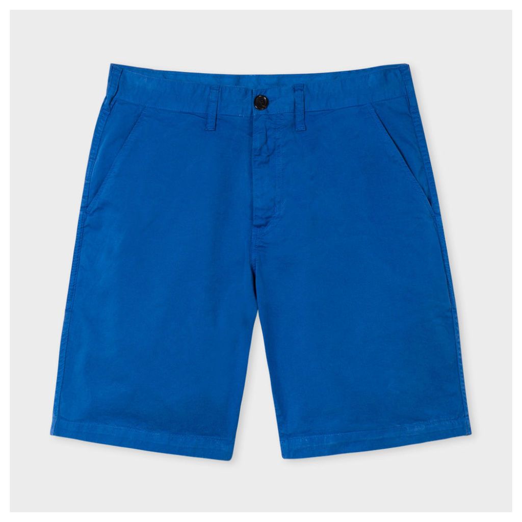 Men's Washed Blue Garment-Dyed Stretch Pima-Cotton Shorts