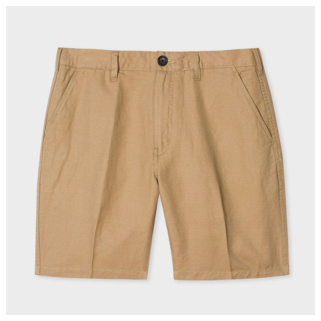 Men's Sand Cotton-Linen Shorts