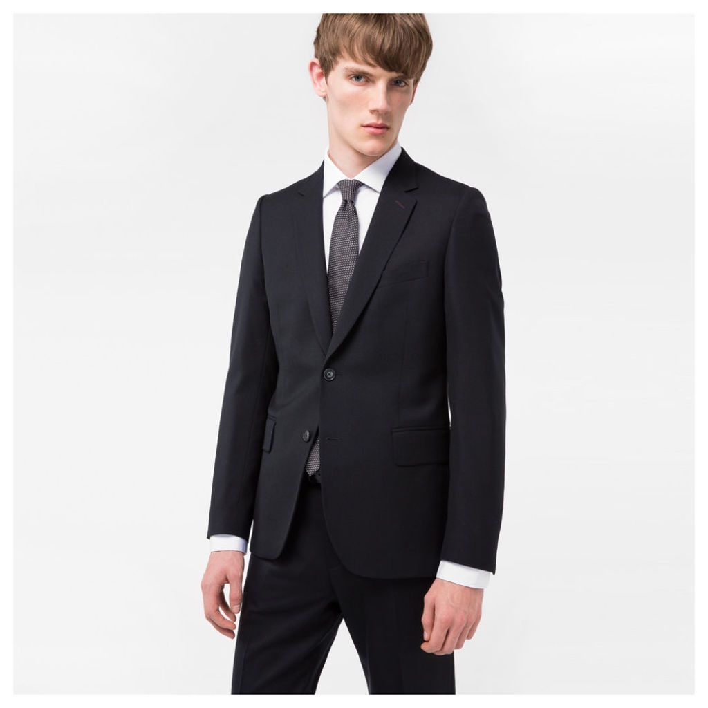 A Suit To Travel In - Men's Tailored-Fit Black Wool Blazer