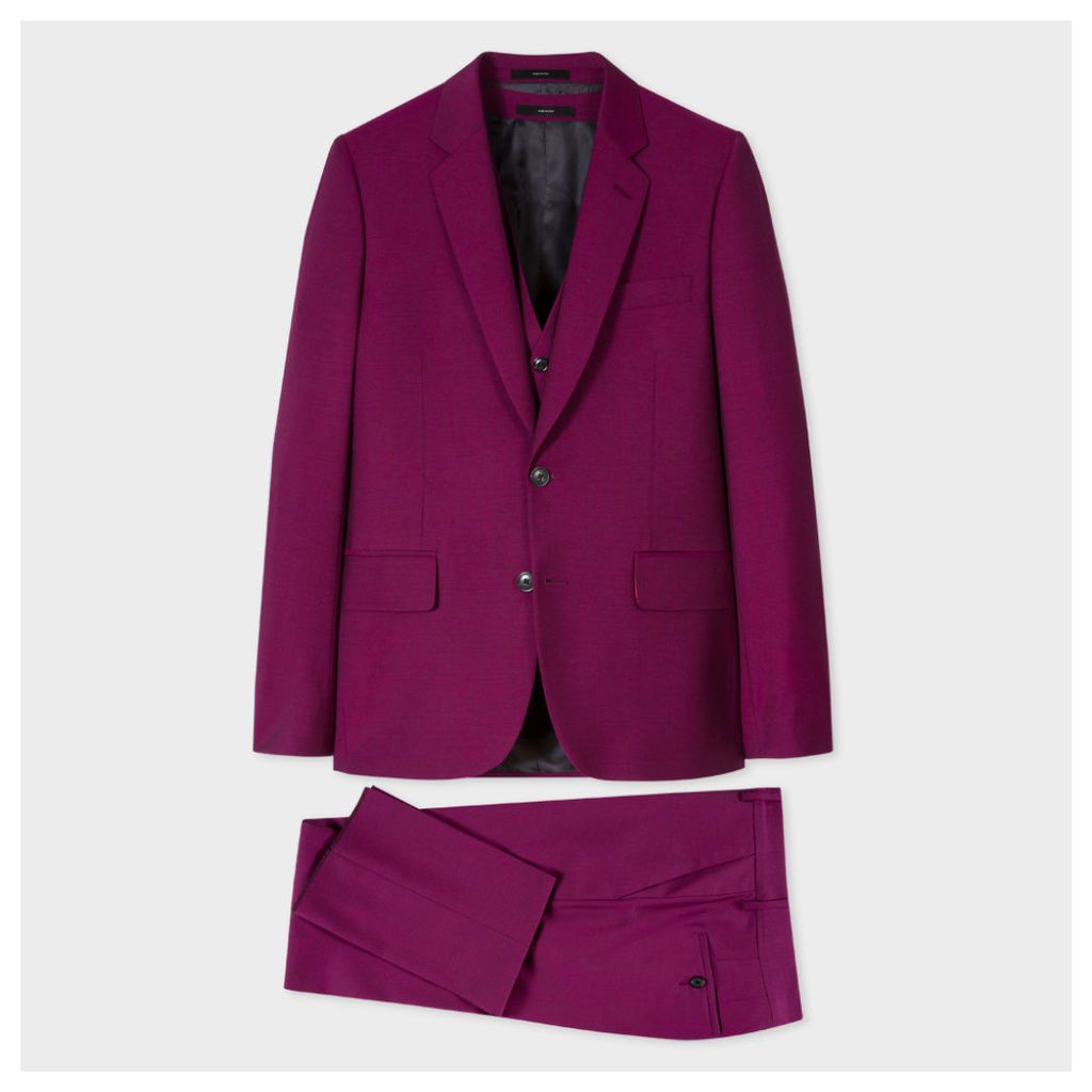 The Soho - Men's Tailored-Fit Purple Wool-Mohair Three-Piece 'Suit To Travel In'