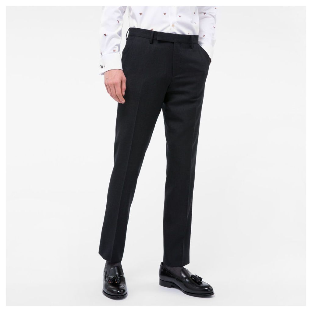 A Suit To Travel In - Men's Slim-Fit Charcoal Grey Wool Trousers