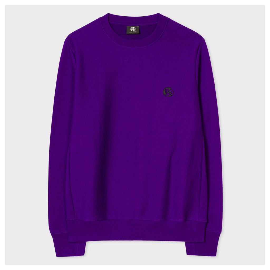 Men's Purple Embroidered PS Logo Organic-Cotton Sweatshirt