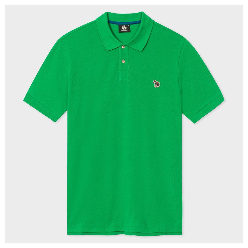 Men's Green Organic Cotton-PiquÃ© Zebra Logo Polo Shirt