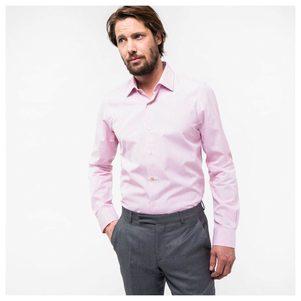 Men's Tailored-Fit Pink Cotton 'Artist Stripe' Cuff Shirt