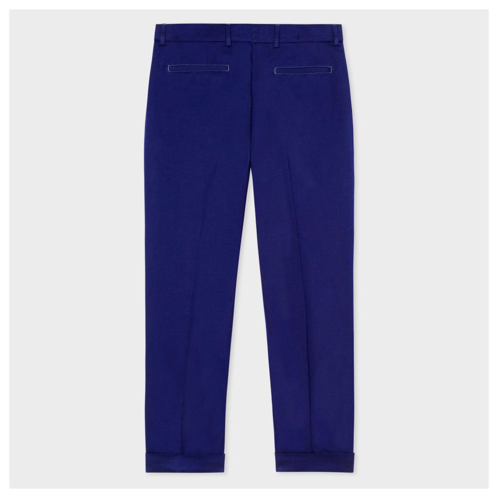 Men's Indigo Cotton And Linen-Blend Tapered Trousers