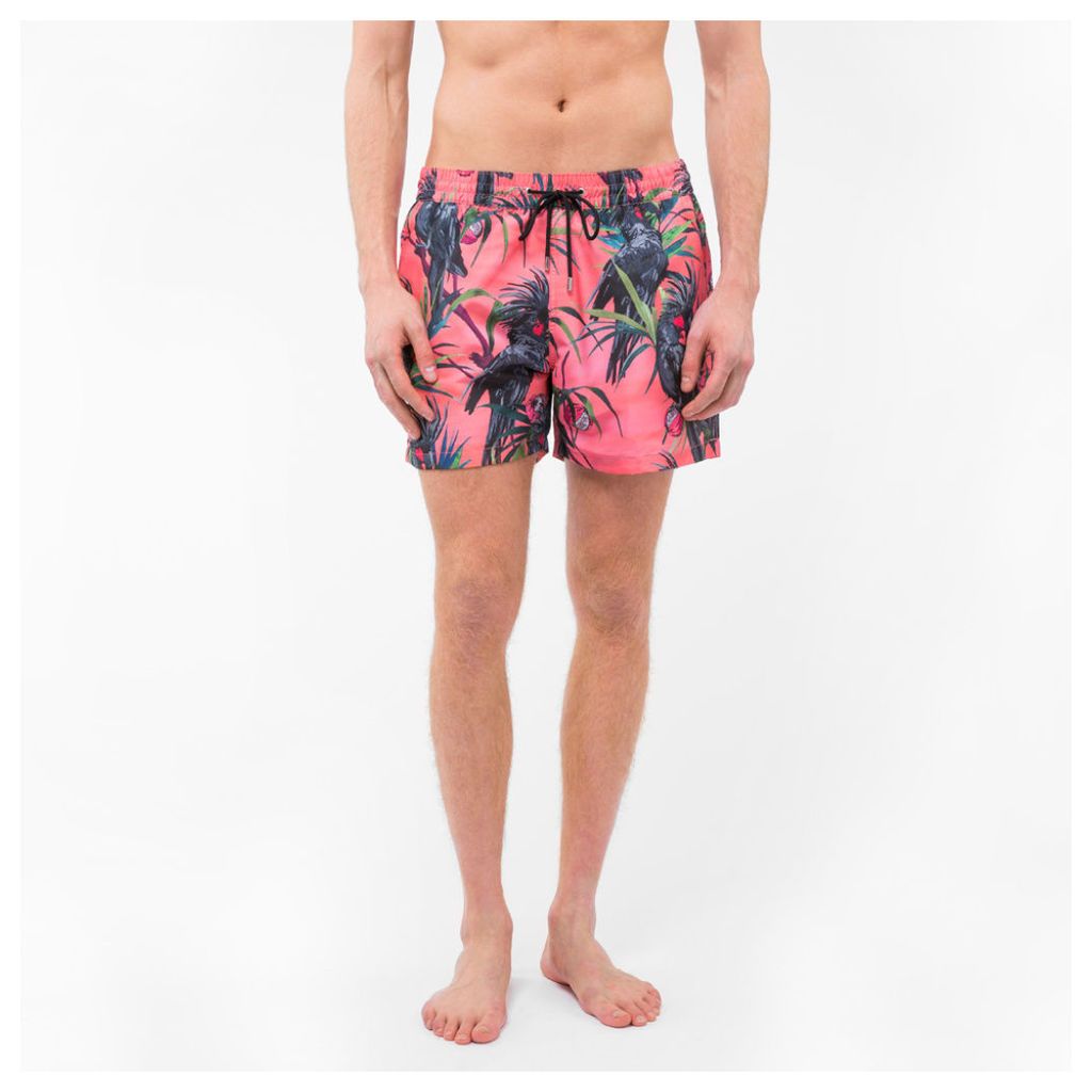Men's Pink 'Cockatoo' Print Swim Shorts