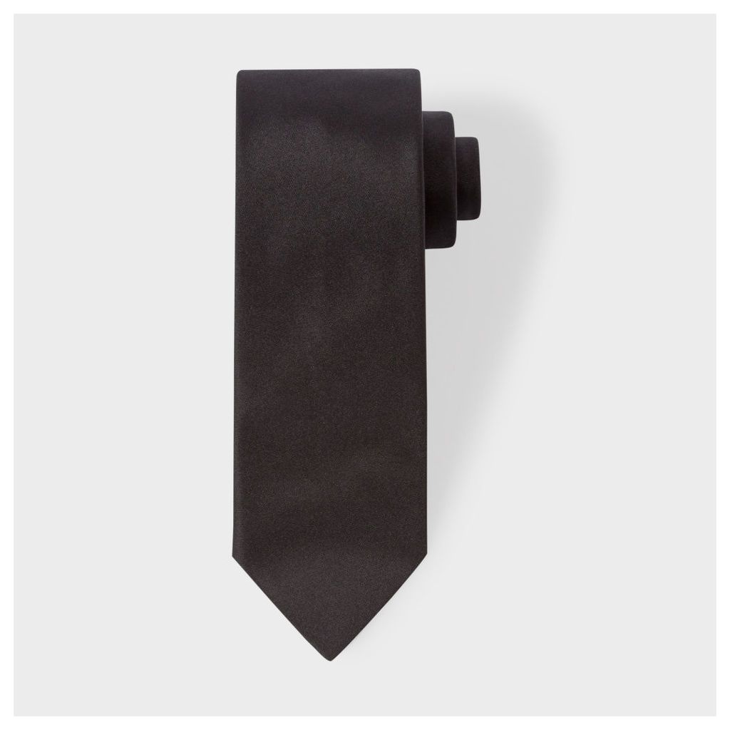 Men's Black Narrow Silk Tie