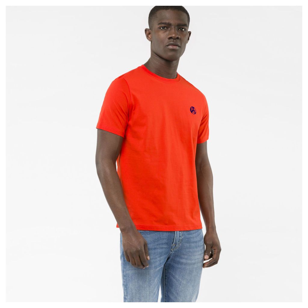 Men's Red Organic-Cotton Flocked PS Logo T-Shirt