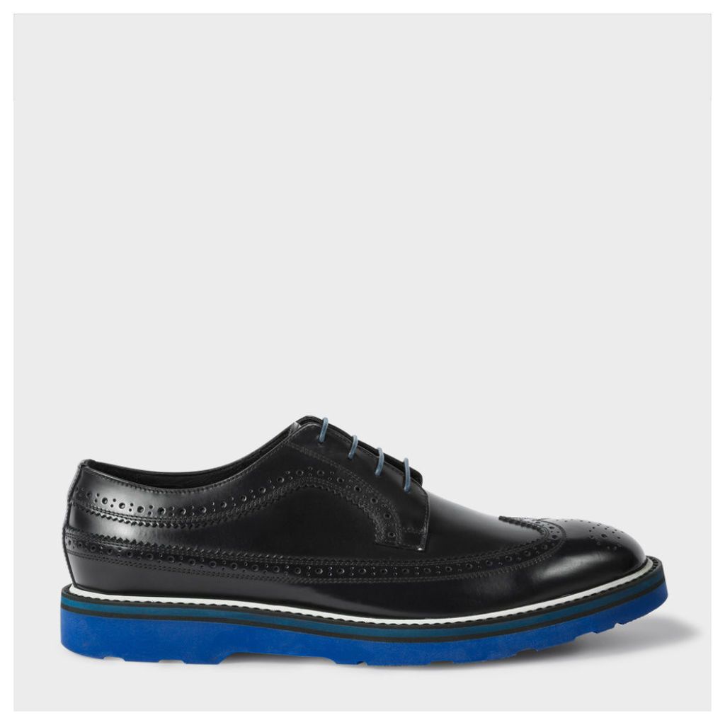 Men's Navy Leather 'Grand' Brogues With Tonal Soles