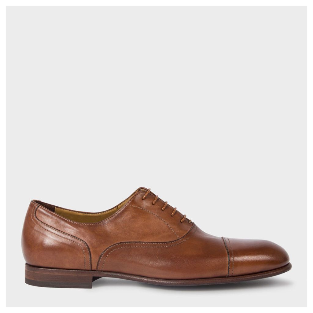 Men's Dark Tan Calf Leather 'Leon' Oxford Shoes