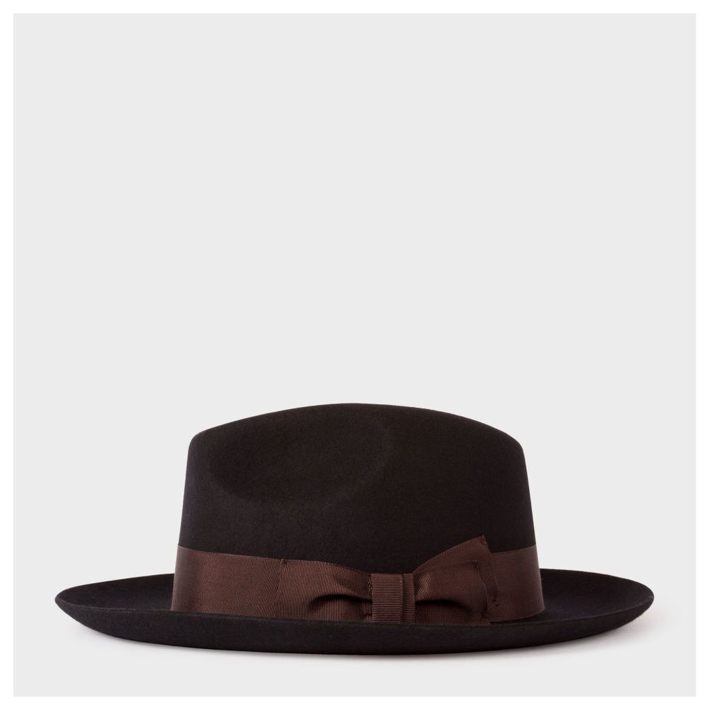 Men's Black 'Mayfair' Wool Fedora Hat