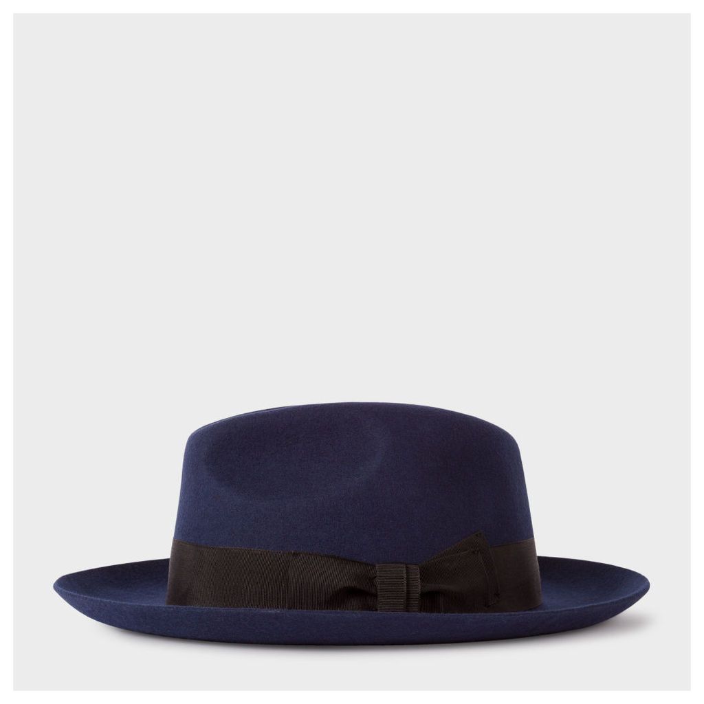 Men's Navy 'Mayfair' Wool Fedora Hat