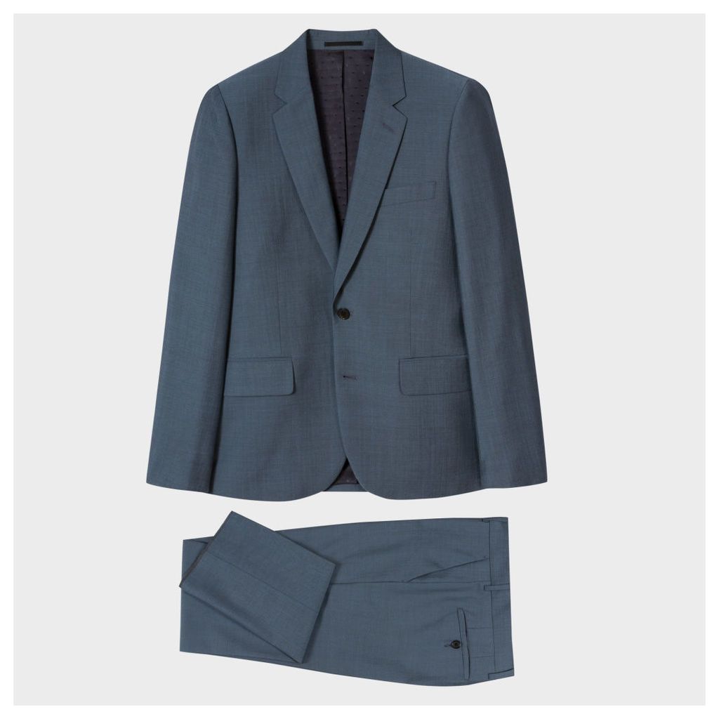 The Soho - Men's Tailored-Fit Slate Blue Wool-Mohair Suit